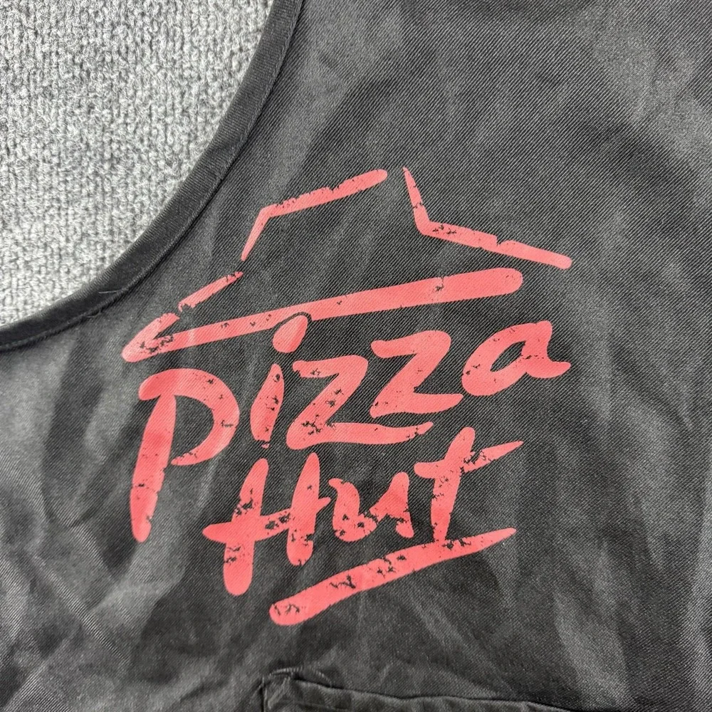 Pizza Hut Apron Unisex OS Black Logo Pockets Kitchen Restaurant Uniform Server